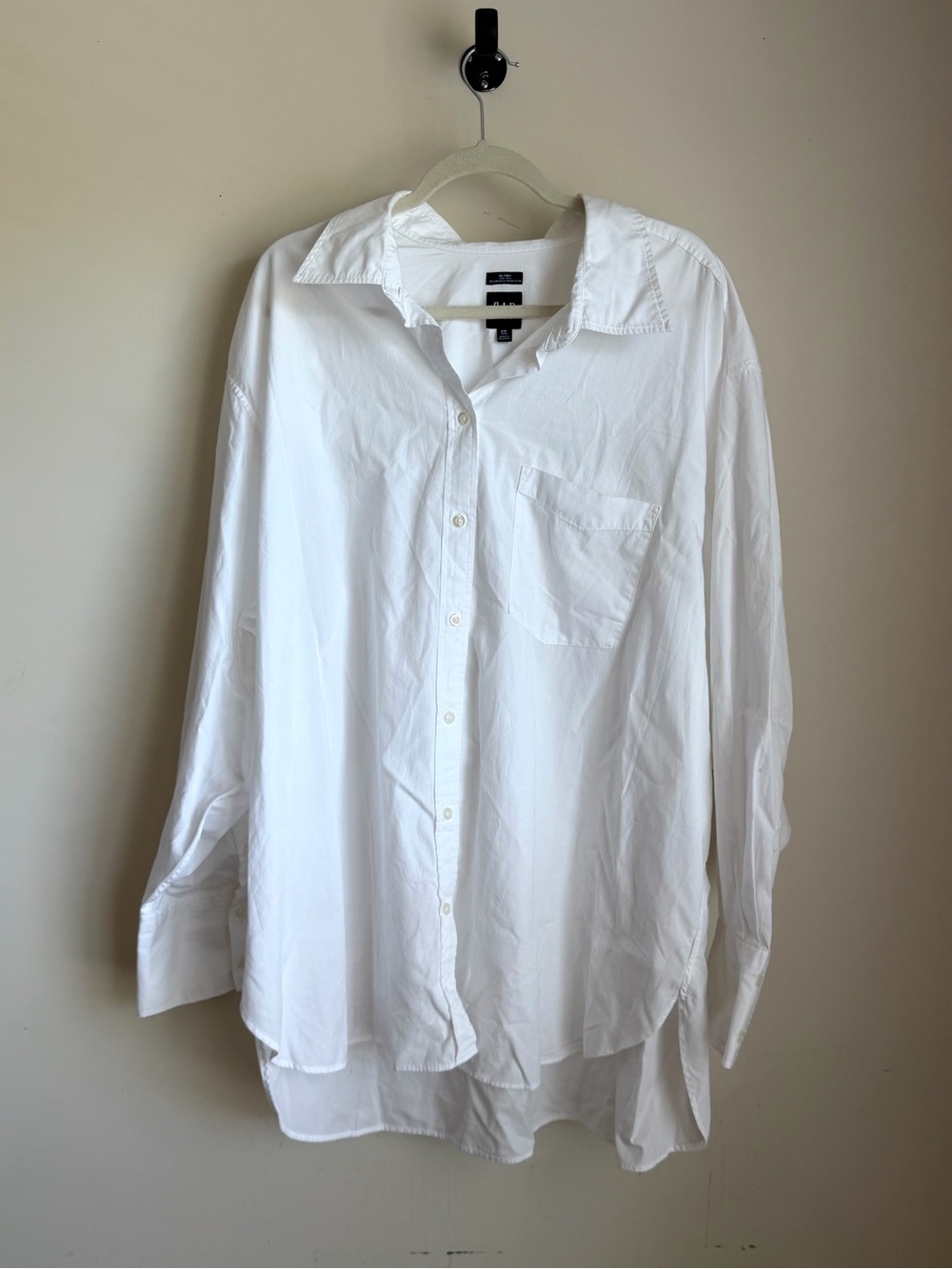 Gap Big Shirt XXL Tall White Organic Cotton Poplin Oversized Button Down - Picture 3 of 8